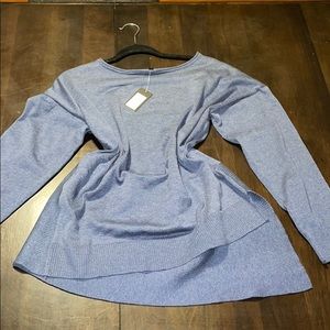 Large Blue asymmetrical sweater.